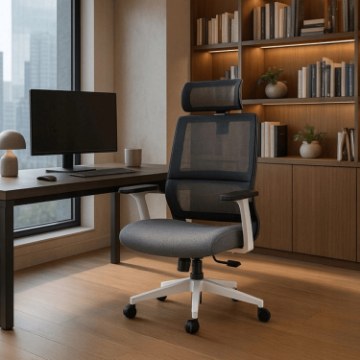 Mebel Elite Вращающееся кресло Nicki, эргономичное, серого цвета, ME.NICKI/B/P/T/FO - Home Club