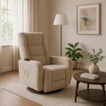 Mebel Elite Массажное кресло с поворотным механизмом Spike 2, бежевого цвета, ME.SPIKE2/BZ/T/FW - Home Club