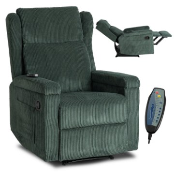 Mebel Elite Раскладной массажный кресло Sebastian, зеленое, из вельвета, ME.SEBASTIAN/Z/SZTR/FW - Home Club