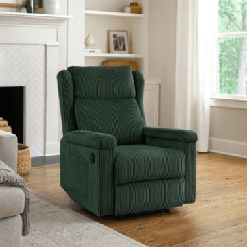 Mebel Elite Раскладной массажный кресло Sebastian, зеленое, из вельвета, ME.SEBASTIAN/Z/SZTR/FW - Home Club