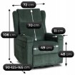 Mebel Elite Раскладной массажный кресло Sebastian, зеленое, из вельвета, ME.SEBASTIAN/Z/SZTR/FW - Home Club, изображение 15