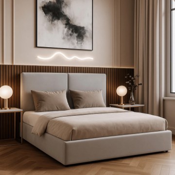 Mebel Elite Кровать 140x200 «Marsylia» с ящиком для вещей, серая, велюровая, ME.MARSYLIA/140/P/V/LOZZPOJ - Home Club