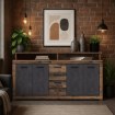 Mebel Elite Комод Blago 190 см, темный дуб/чёрный, W.LUNA/OSD/MA/KOM4D4S - Home Club, изображение 2