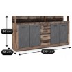 Mebel Elite Комод Blago 190 см, темный дуб/чёрный, W.LUNA/OSD/MA/KOM4D4S - Home Club, изображение 5