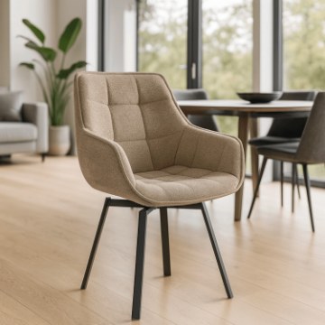 Mebel Elite Вращающееся кресло Luna 2, бежевого цвета, ME.LUNA2/BZ/T/K - Home Club