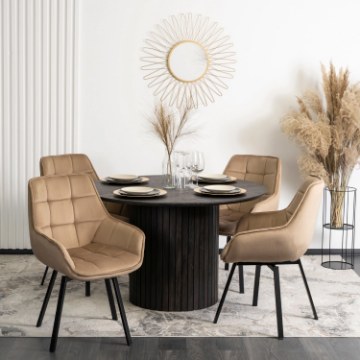 Mebel Elite Вращающееся кресло Luna, бежевое, велюровое, ME.LUNA/BZ/V/K - Home Club