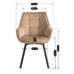 Mebel Elite Обертове крісло Luna, бежеве, велюрове, ME.LUNA/BZ/V/K - Home Club, зображення 10