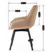 Mebel Elite Обертове крісло Luna, бежеве, велюрове, ME.LUNA/BZ/V/K - Home Club, зображення 11