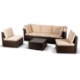 Mebel Elite Комплект садових меблів Caliente, коричневий/бежевий, ME.CALIENTE/BR/RT/OGR/ZES - Home Club