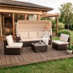 Mebel Elite Комплект садовой мебели Caliente, коричневый/бежевый, ME.CALIENTE/BR/RT/OGR/ZES - Home Club, изображение 2