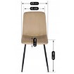 Mebel Elite Стілець Ibis, бежевий, велюровий, ME.IBIS/BZ/V/K - Home Club, зображення 8