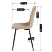 Mebel Elite Стілець Ibis, бежевий, велюровий, ME.IBIS/BZ/V/K - Home Club, зображення 9