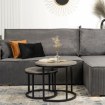 Mebel Elite Набір столиків Rocky, бетон/чорний, ME.ROCKY/BET/CZ/L - Home Club, зображення 2