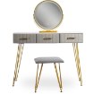 Mebel Elite Туалетный столик Sandy, серый/золотой, ME.SANDY/P/ZL/B - Home Club, изображение 6
