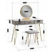 Mebel Elite Туалетный столик Sandy, серый/золотой, ME.SANDY/P/ZL/B - Home Club, изображение 7