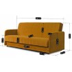 Mebel Elite Комплект із 2 розкладних диванів Porto, гірчичного кольору, з велюровою оббивкою, PPHUE.PIEER/KRONOS1/Z2/WER - Home Club, зображення 5