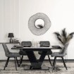 Mebel Elite Комплект: стіл Clark 120–160 см, чорний глянцевий, та 4 стільці Rick, сірі, DUBAJ/CZ/PL/S/RICK/P/V/Z4/K - Home Club, зображення 2