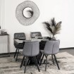 Mebel Elite Комплект: стіл Clark 120–160 см, чорний глянцевий, та 4 стільці Rick, сірі, DUBAJ/CZ/PL/S/RICK/P/V/Z4/K - Home Club, зображення 4