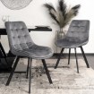 Mebel Elite Комплект: стіл Clark 120–160 см, чорний глянцевий, та 4 стільці Rick, сірі, DUBAJ/CZ/PL/S/RICK/P/V/Z4/K - Home Club, зображення 5
