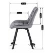 Mebel Elite Комплект: стіл Clark 120–160 см, чорний глянцевий, та 4 стільці Rick, сірі, DUBAJ/CZ/PL/S/RICK/P/V/Z4/K - Home Club, зображення 14