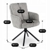Mebel Elite Вращающееся кресло для гостиной June, серое, из вельвета, ME.JUNE/P/SZTR/K - Home Club, изображение 9