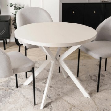 Mebel Elite Стол Lugo, раскладной, 90–190 см, цвет «Кашмир»/белый, ME.LUGO/KASZ/B/S - Home Club