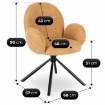 Mebel Elite Обертове крісло Musso, гірчичного кольору, з тканини букле, ME.MUSSO/CU/CZ/TB/K - Home Club, зображення 9