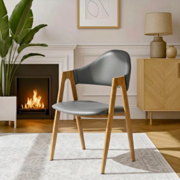 Mebel Elite Стілець Willy, сірий, екошкіра, ME.WILLY/P/E/K - Home Club