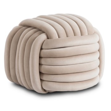 Mebel Elite Плетеный пуф Magma кремового цвета из велюра, ME.MAGMA/KR/V/PUF - Home Club
