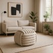 Mebel Elite Плетеный пуф Magma кремового цвета из велюра, ME.MAGMA/KR/V/PUF - Home Club, изображение 2