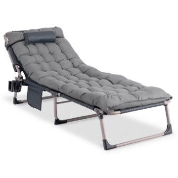 Mebel Elite Садовый шезлонг «Полевая кровать» Saturn, серый, ME.SATURN/P/T/LOZ - Home Club
