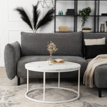 Mebel Elite Столик Agnes Max «Белый мрамор», ME.MAXAGNES/BM/B/L - Home Club