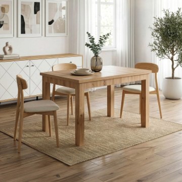 Mebel Elite Стіл Skubi, розкладний, 120–160 см, дуб Artisan, W.SKUBI/DA/S - Home Club