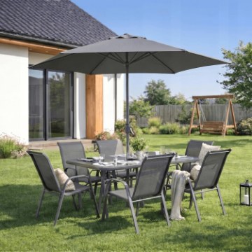 Mebel Elite Комплект садовой мебели Nebraska, серый, ME.NEBRASKA/P/T/OGR/ZES - Home Club