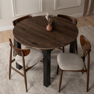 Mebel Elite Стол Harry, раскладной, 102–142 см, дуб, орех/чёрный, W.HARRY/OM/CZ/S - Home Club