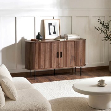 Mebel Elite Комод Trish 140 см, двухдверный, с выдвижными ящиками, орех, ME.TRISH/O/KOM140 - Home Club