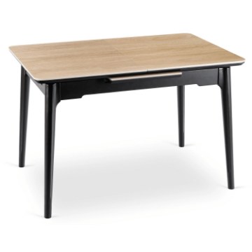 Mebel Elite Розкладний керамічний стіл Samer 138–178 см, дуб/чорний, ME.SAMER/D/CZ/CER/S140-180 - Home Club