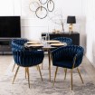 Mebel Elite Стул Capi темно-синего цвета, плетеный, с велюровой обивкой, ME.CAPI/GR/ZL/V/K - Home Club, изображение 2