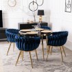 Mebel Elite Стул Capi темно-синего цвета, плетеный, с велюровой обивкой, ME.CAPI/GR/ZL/V/K - Home Club, изображение 3