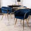 Mebel Elite Стул Capi темно-синего цвета, плетеный, с велюровой обивкой, ME.CAPI/GR/ZL/V/K - Home Club, изображение 4