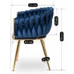 Mebel Elite Стул Capi темно-синего цвета, плетеный, с велюровой обивкой, ME.CAPI/GR/ZL/V/K - Home Club, изображение 11