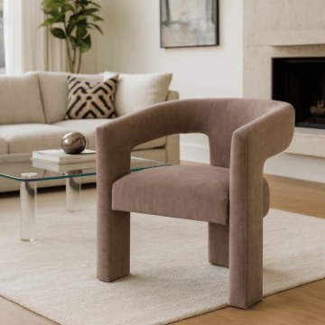 Mebel Elite Крісло для відпочинку Lille, бежеве, велюрове, ME.LILLE/BZ/V/FW - Home Club