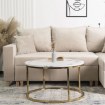 Mebel Elite Столик Cliff Max «Белый мрамор»/«Золотой», ME.MAXCLIFF/M/ZL/L - Home Club, изображение 4