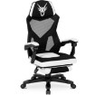 Mebel Elite Игровое вращающееся кресло Bing с подставкой для ног, чёрно-белого цвета, ME.BING/CZ/B/T/FO - Home Club