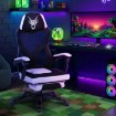 Mebel Elite Игровое вращающееся кресло Bing с подставкой для ног, чёрно-белого цвета, ME.BING/CZ/B/T/FO - Home Club, изображение 2
