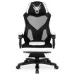 Mebel Elite Игровое вращающееся кресло Bing с подставкой для ног, чёрно-белого цвета, ME.BING/CZ/B/T/FO - Home Club, изображение 3