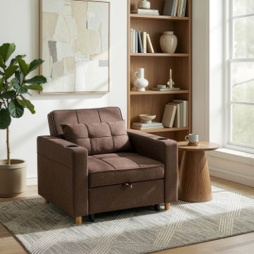 Mebel Elite Раскладной кресло Solor, коричневый, ME.SOLOR/BR/T/FW - Home Club