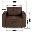 Mebel Elite Розкладне крісло Solor, коричневе, ME.SOLOR/BR/T/FW - Home Club, зображення 11