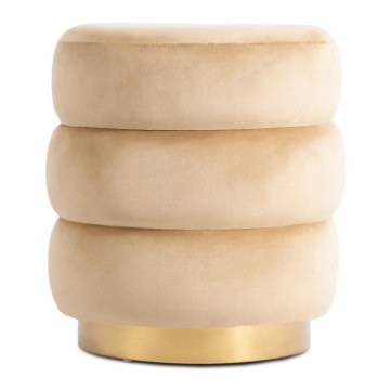 Mebel Elite Мягкий пуф Aura, бежевый, велюровый, ME.AURA/BZ/V/PUF - Home Club