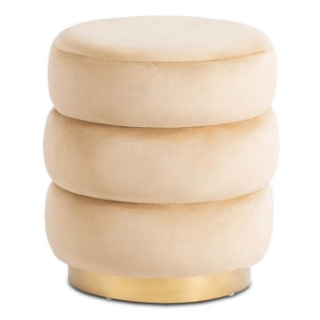 Mebel Elite Мягкий пуф Aura, бежевый, велюровый, ME.AURA/BZ/V/PUF - Home Club